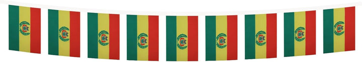AZ FLAG FAHNENKETTE BOLIVIEN 12 Meter mit 20 flaggen 45x30cm- BOLIVIANISCHE Girlande Flaggenkette 30