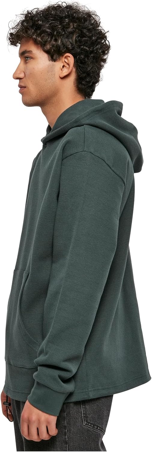 Urban Classics Herren Oversized Waffle Hoody M Bottlegreen, M Bottlegreen