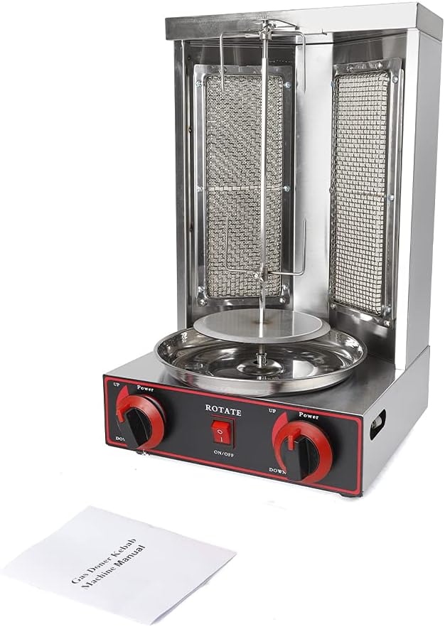 Donened - Dönergrill für Zuhause, Elektrogrill für Döner, Gyros, Hähnchen, Vertikaler Edelstahl Gril