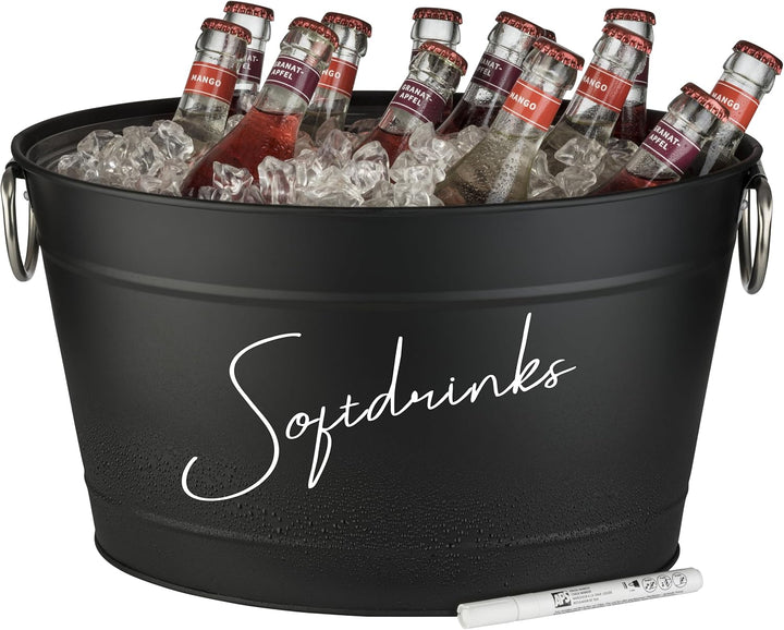 Buddy´s Bar - Getränkewanne, 11 Liter, Zinkwanne, Getränkekühler, mit Kunststoffeinsatz, hochwertige