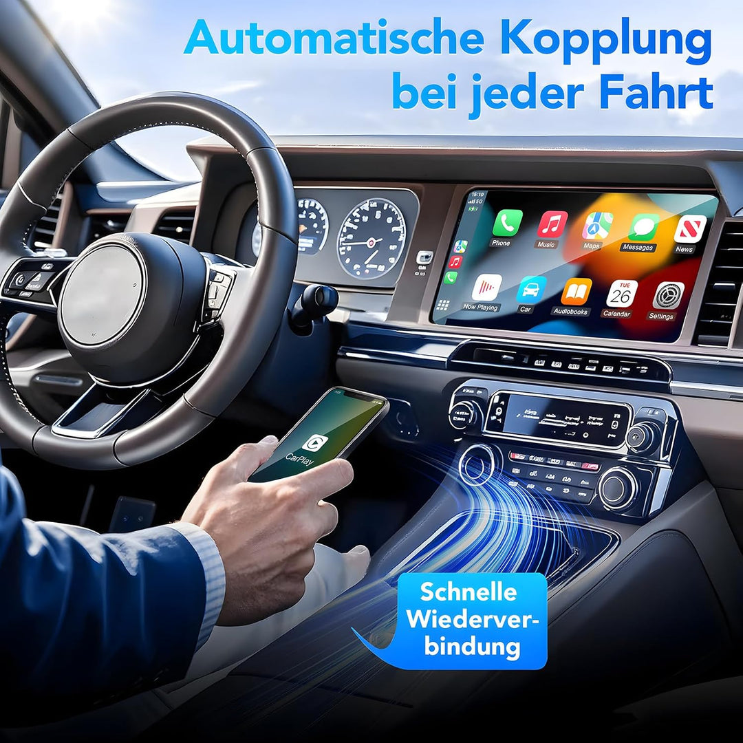 Wireless CarPlay Adapter iPhone | Kabellos Auto Apple CarPlay Dongle | Plug & Play | Mini Design | A