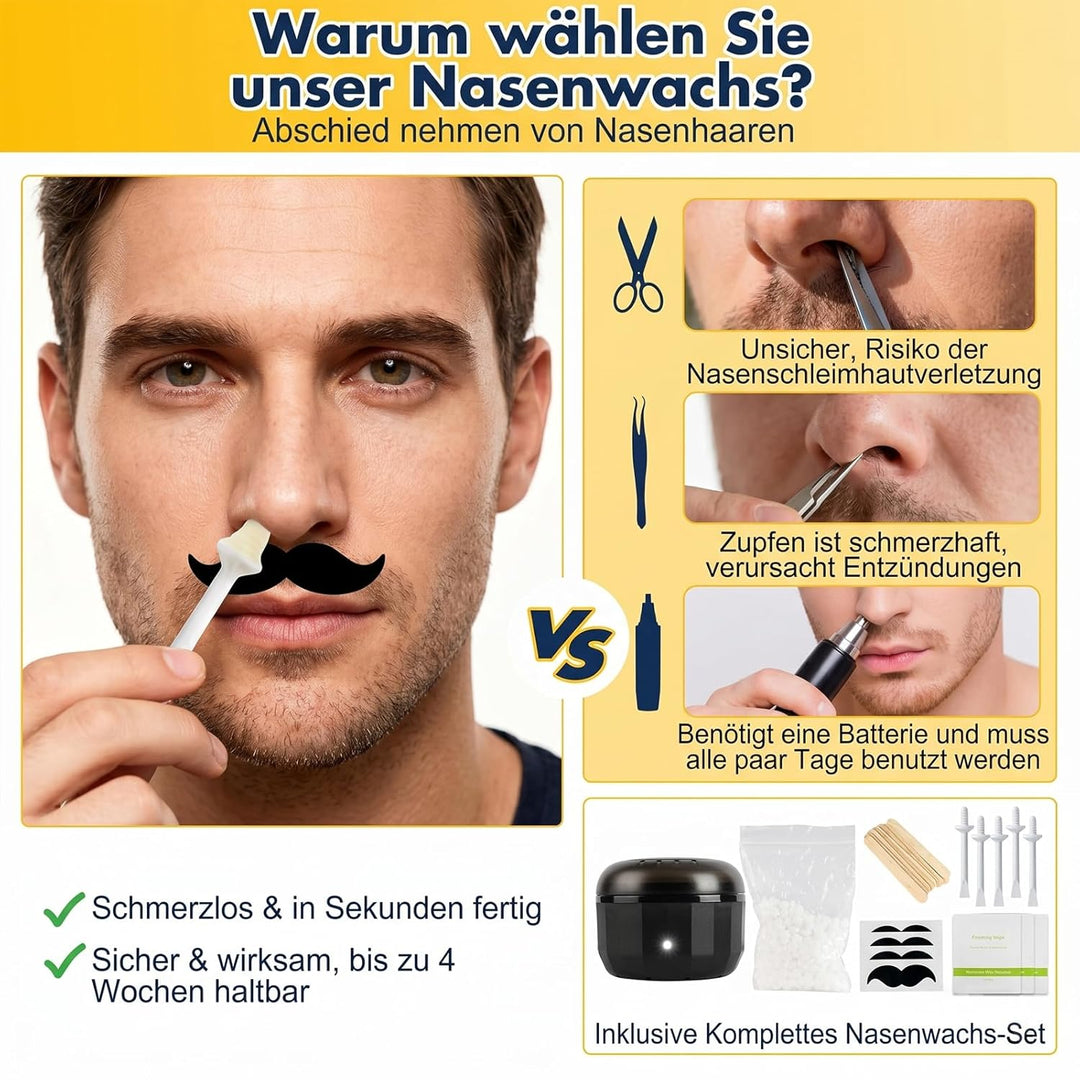 Nasenhaarentferner Wachs Set, Nasenhaar Wachs Waxing Set, Nasenwachs Haarentfernung Set für Männer u