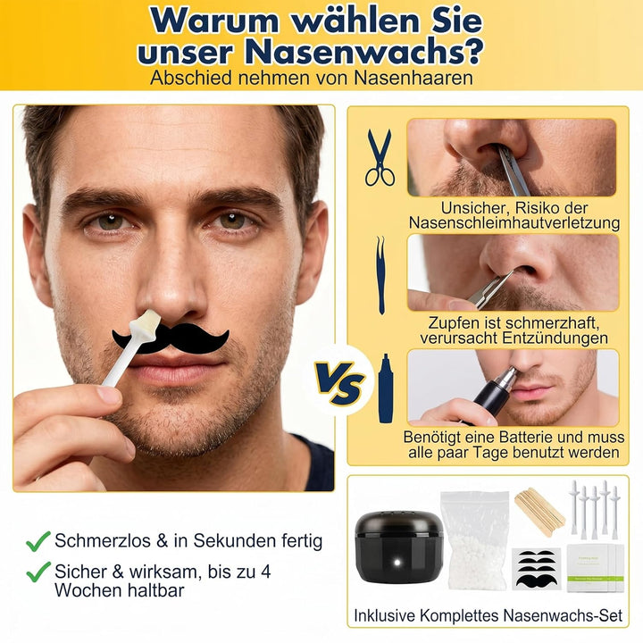 Nasenhaarentferner Wachs Set, Nasenhaar Wachs Waxing Set, Nasenwachs Haarentfernung Set für Männer u