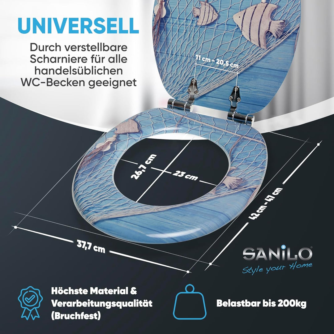 Sanilo WC Sitz mit Absenkautomatik, viele schöne Holz Toilettendeckel zur Auswahl, hochwertige und s