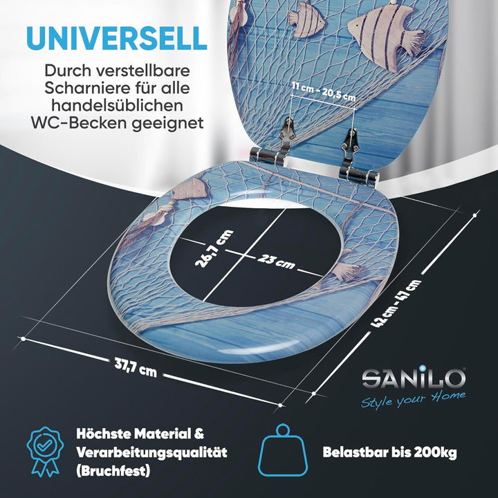 Sanilo WC Sitz mit Absenkautomatik, viele schöne Holz Toilettendeckel zur Auswahl, hochwertige und s