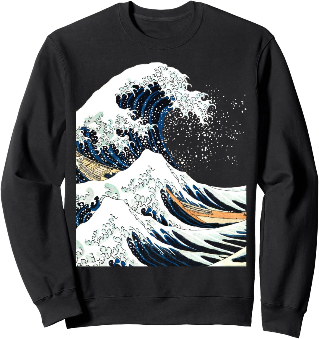 Die grosse Welle vor Kanagawa Hokusai Japanische Kunst Sweatshirt