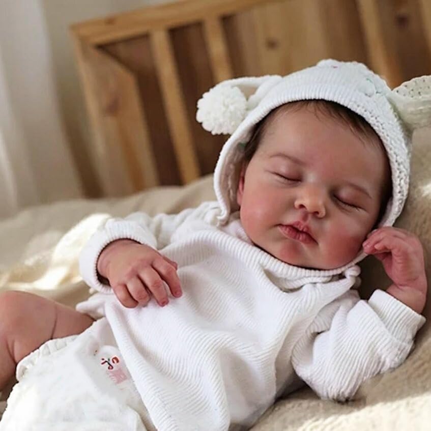 Zero pam Süss Reborn Puppen Lebensecht 50 cm Reborn Baby Vollsilikon Lebensecht Mädchen Augen Zu, Pu