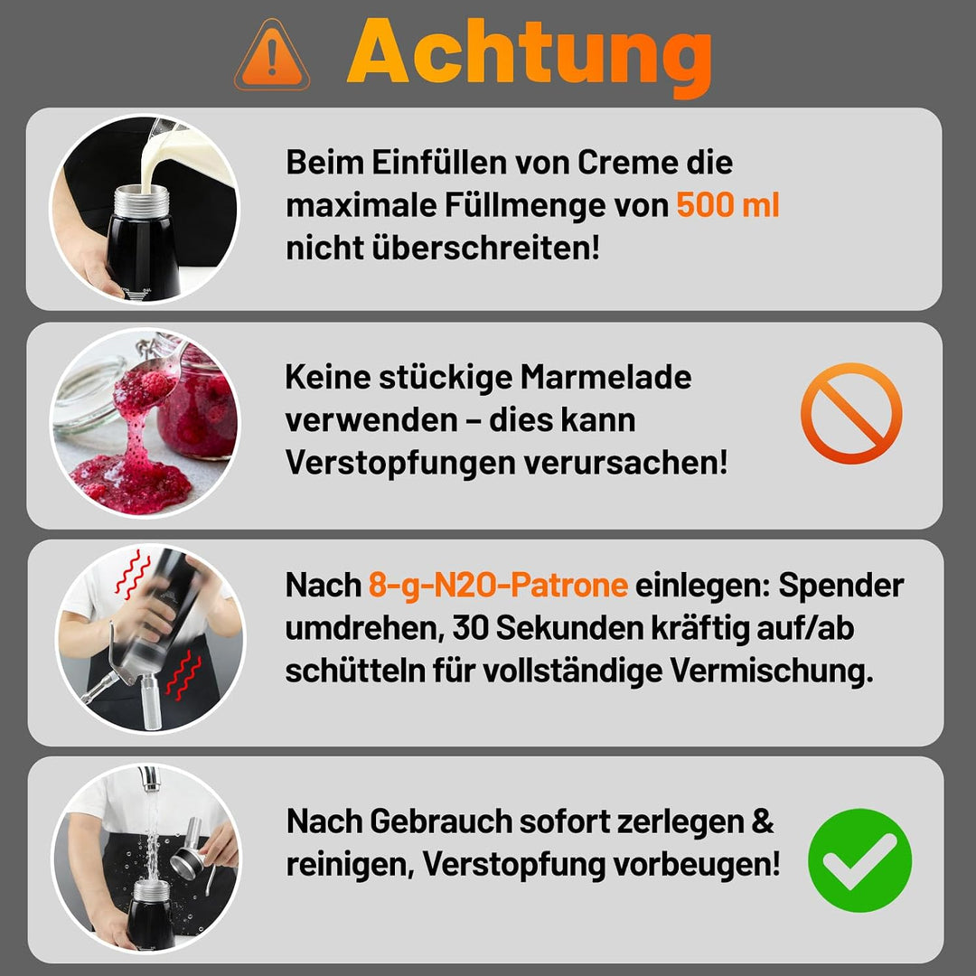 ColCospie Sahnespender Geschenke,Sahnesyphon Aluminium 500ml für Schlagsahne,Cremes,Desserts und Sos