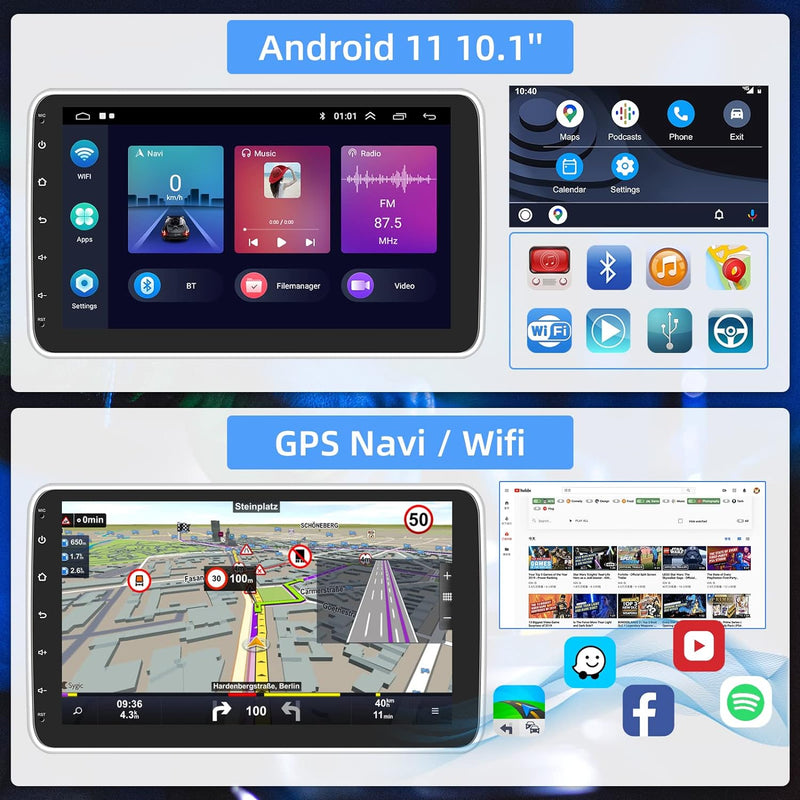 Android Autoradio 1 Din Wireless Carplay Android Auto 10 Zoll Bildschirm Vertikal Gedrehter Touchscr