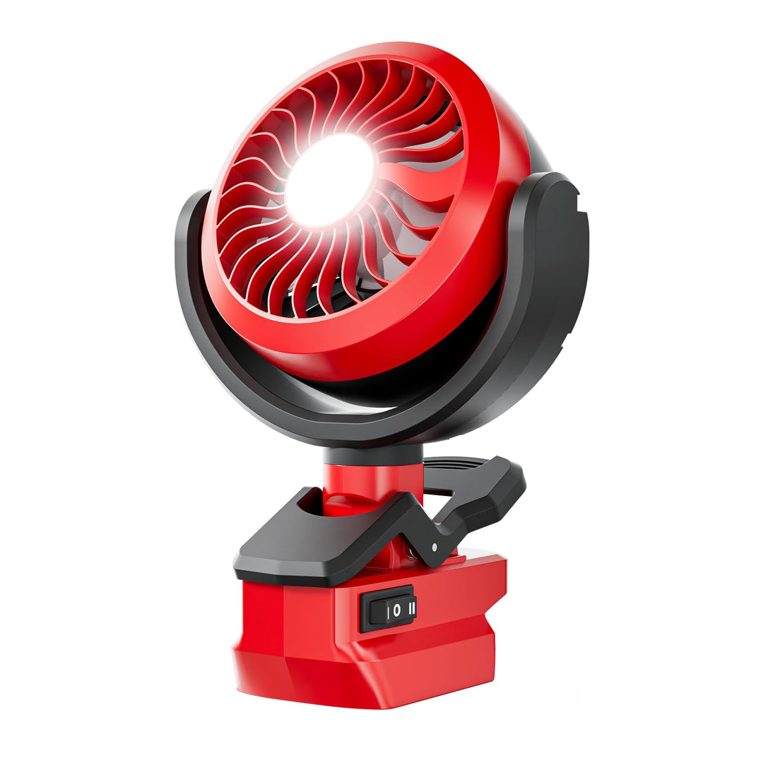 M18 Akku Clip-Ventilator für Milwaukee 18V Kabelloser Lüfter Ventilator 180°C schwenkbarer Kopf und