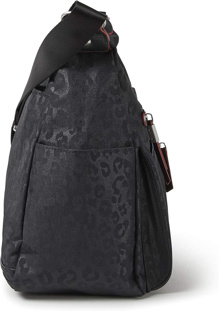 Baggallini Damen Anywhere Large Überall Hobo Einheitsgrösse Schwarz (Black Cheetah), Einheitsgrösse