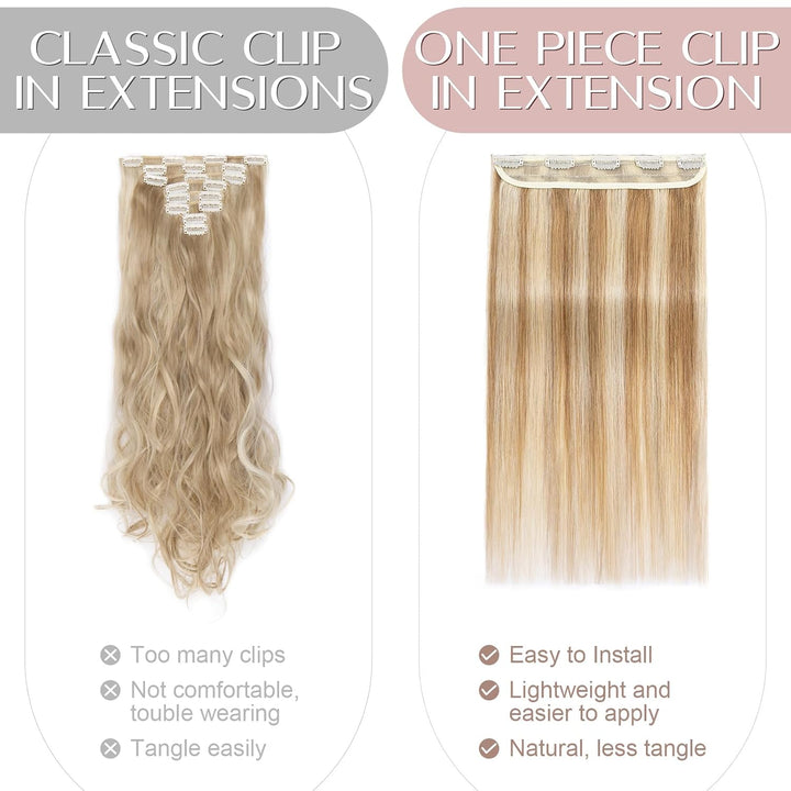 SEGO Clip in Extensions Haarverlängerungen Remy Echthaar 7A ein Teilig Haarteil 100% Human Haar Glat