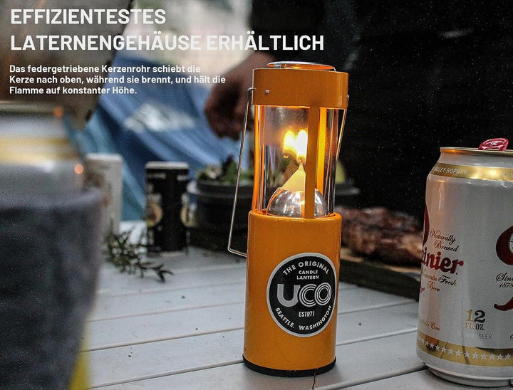 UCO Original eloxierte Kerzenlaterne Einheitsgrösse Gelb, Einheitsgrösse Gelb