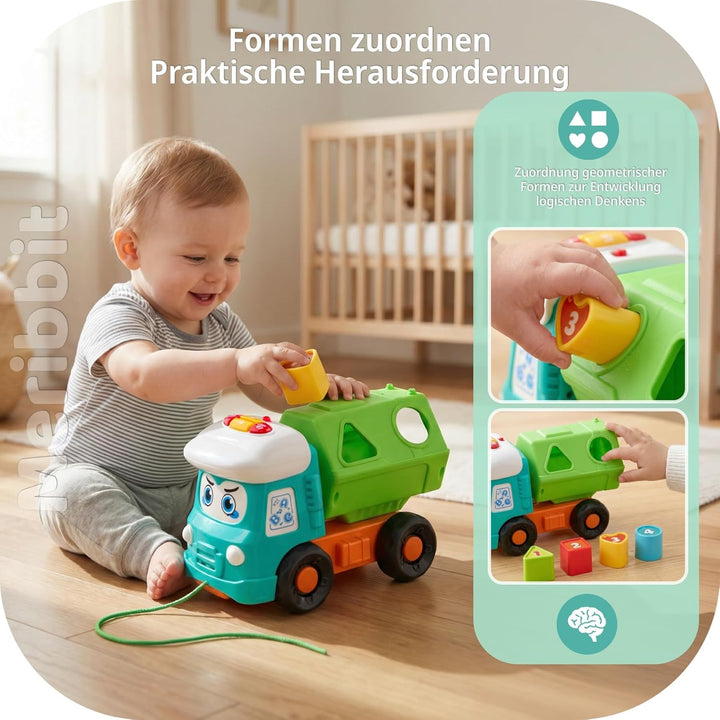 Montessori-Spielzeug LKW Spielzeug für 2-5 Jahre Kinder, Sinnesförderndes Spielzeug mit Licht &amp; Soun