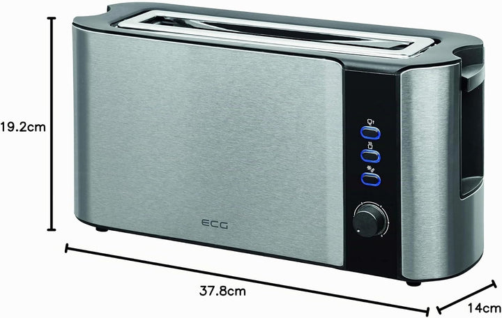 ECG ST 10630 SS Toaster, Rostfreier Stahl, Schwarz-silber