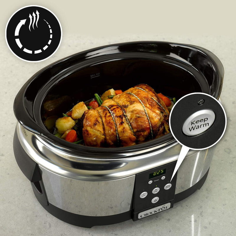 Crockpot, elektronischer Schongarer | 5,7 l (5–6 Personen) | programmierbar mit digitalem 20-Stunden