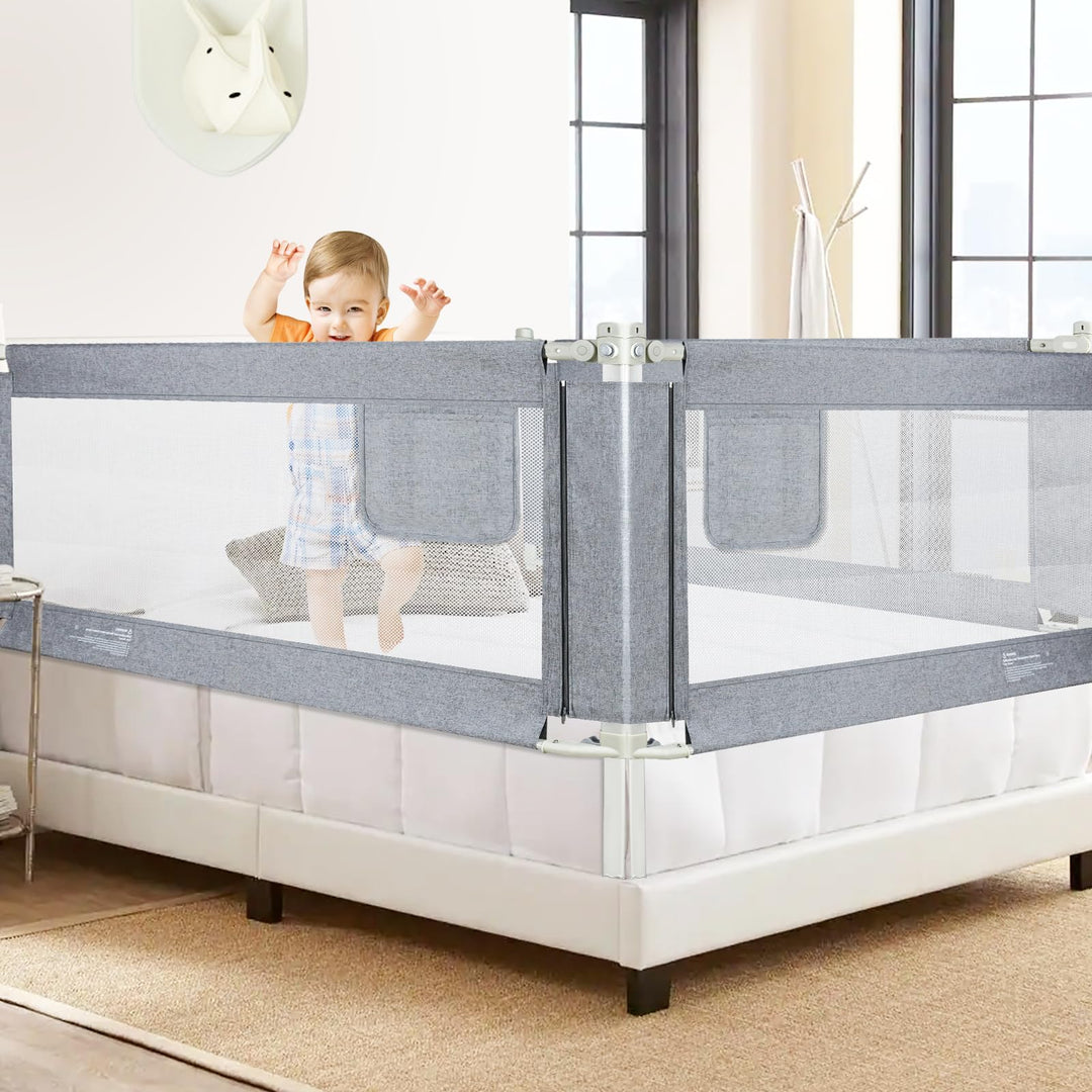 Kidsgigglz Bettgitte 150cm, Kinderbettgitter für Kinder Baby， Rausfallschutz Bett mit Vertikaler Heb