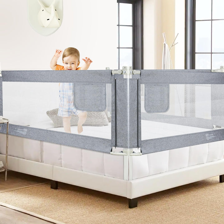Kidsgigglz Bettgitte 150cm, Kinderbettgitter für Kinder Baby， Rausfallschutz Bett mit Vertikaler Heb