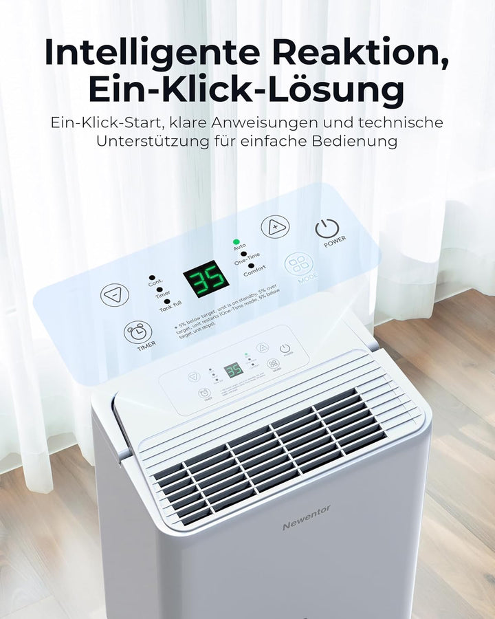 Newentor Bdpt. 12L Luftentfeuchter Elektrisch Keller 35dB, Entfeuchter Elektrisch Keller mit Ablaufs