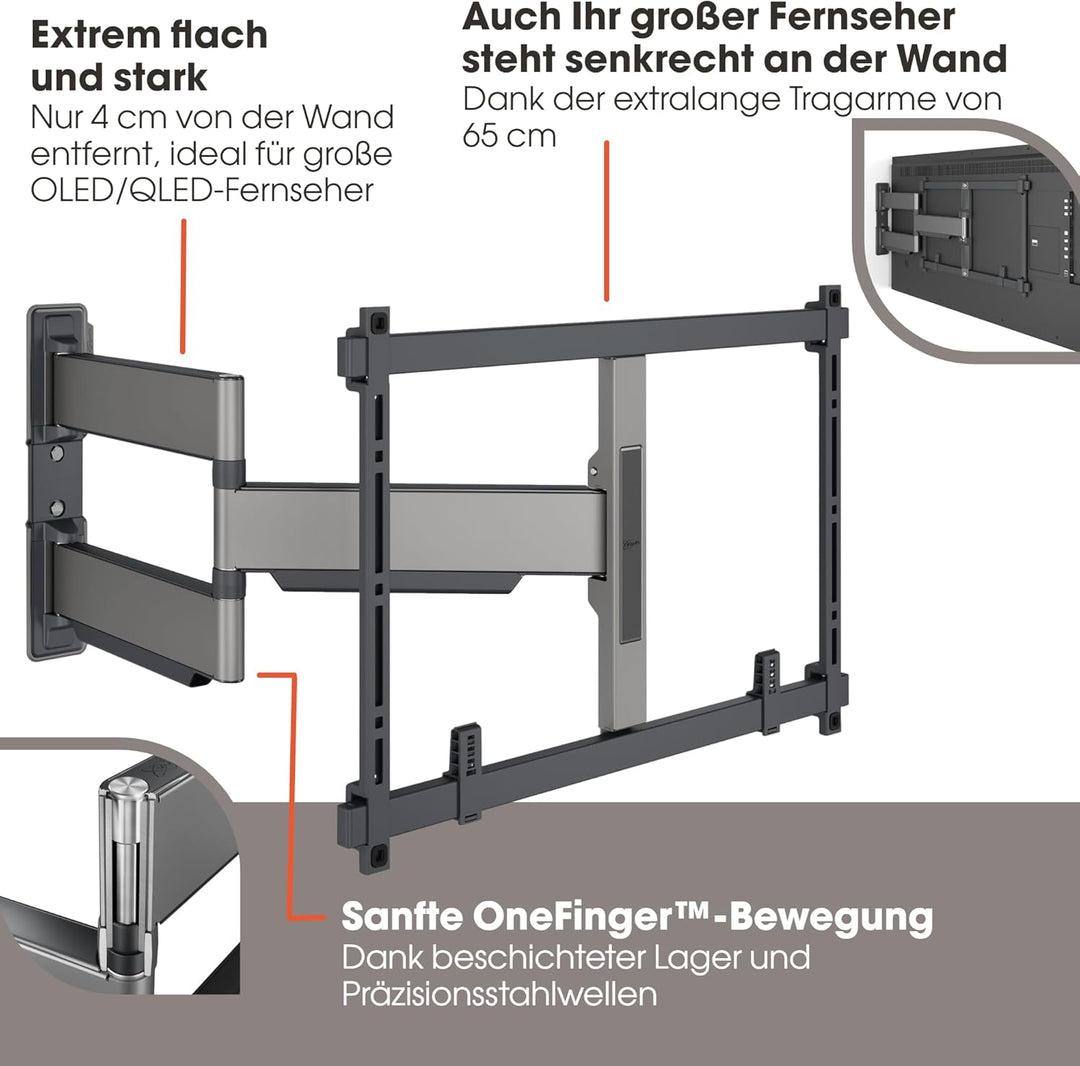 Vogel's Elite TVM 5645 Schwenkbare, ultradünne TV-Wandhalterung & TVA 6400 Medienbox-Halterung, Komp