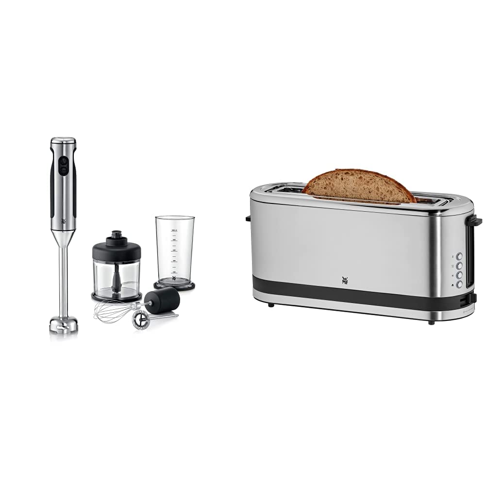 WMF Lineo Edelstab Stabmixer 4 in 1: Pürierstab, Schneebesen, 700 Watt, inkl. Mixbehälter (1l), crom