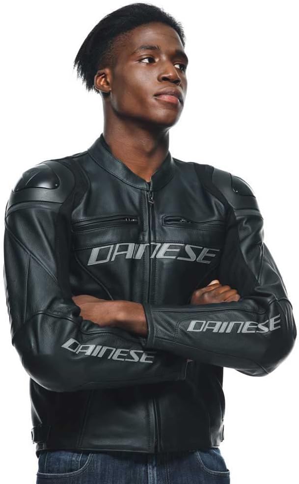 Dainese Racing 4 Motorrad Lederjacke 50 BLACK/BLACK, 50 BLACK/BLACK