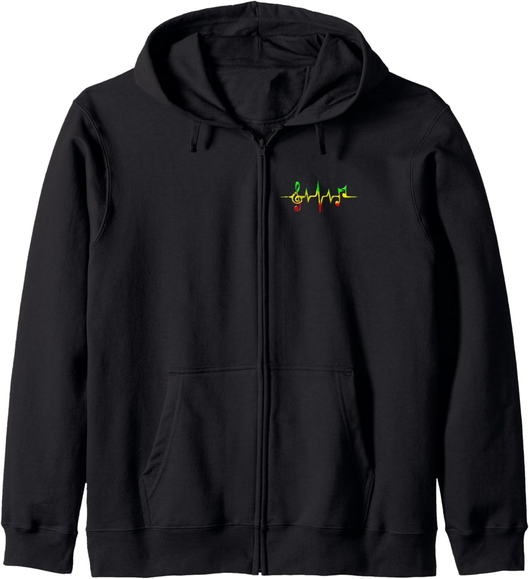 Reggae Herzschlag Puls Frequenz Musik Musiknoten T-shirt Kapuzenjacke