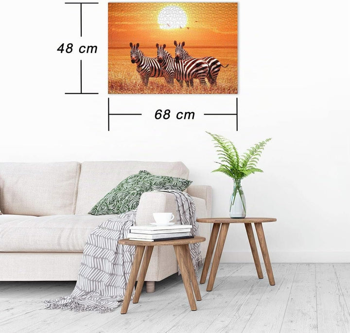 Ulmer Puzzleschmiede - Puzzle „Unter der Sonne Afrikas“ - Klassisches 1000 Teile Wildlife-Puzzle, Ma