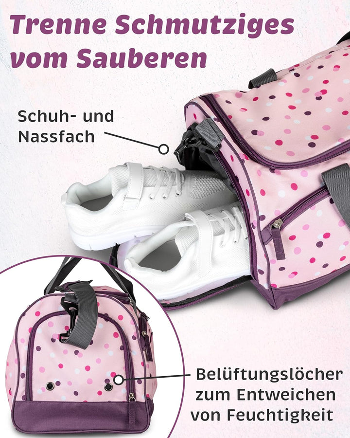 moovly® Kinder Sporttasche 25 l für Mädchen - Gym Bag - für Sport, Schwimmen - Kindersporttasche - R