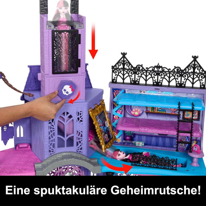 Monster High-Puppenhaus, Haunted High School-Spielset mit 7 Spielbereichen und 35+ Teilen zum Geschi