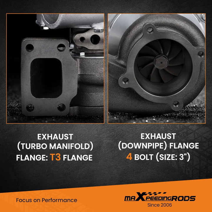 maXpeedingrods GT3582 GT35 Universal Turbolader Abgasturbolader 1.8 VR6 400-600PS .63AR T3 Flansch