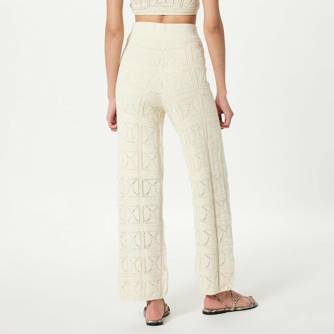 The Drop Damen Hose Diza Pull On Flare Leg Crochet Pant 5XL Grosse Grössen Birke, 5XL Grosse Grössen