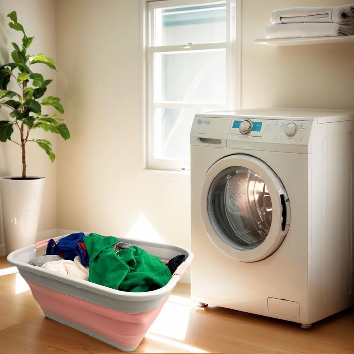 SAMMART 41L Collapsible Plastic Laundry Basket - Foldable Pop Up Storage Container/Organizer - Porta