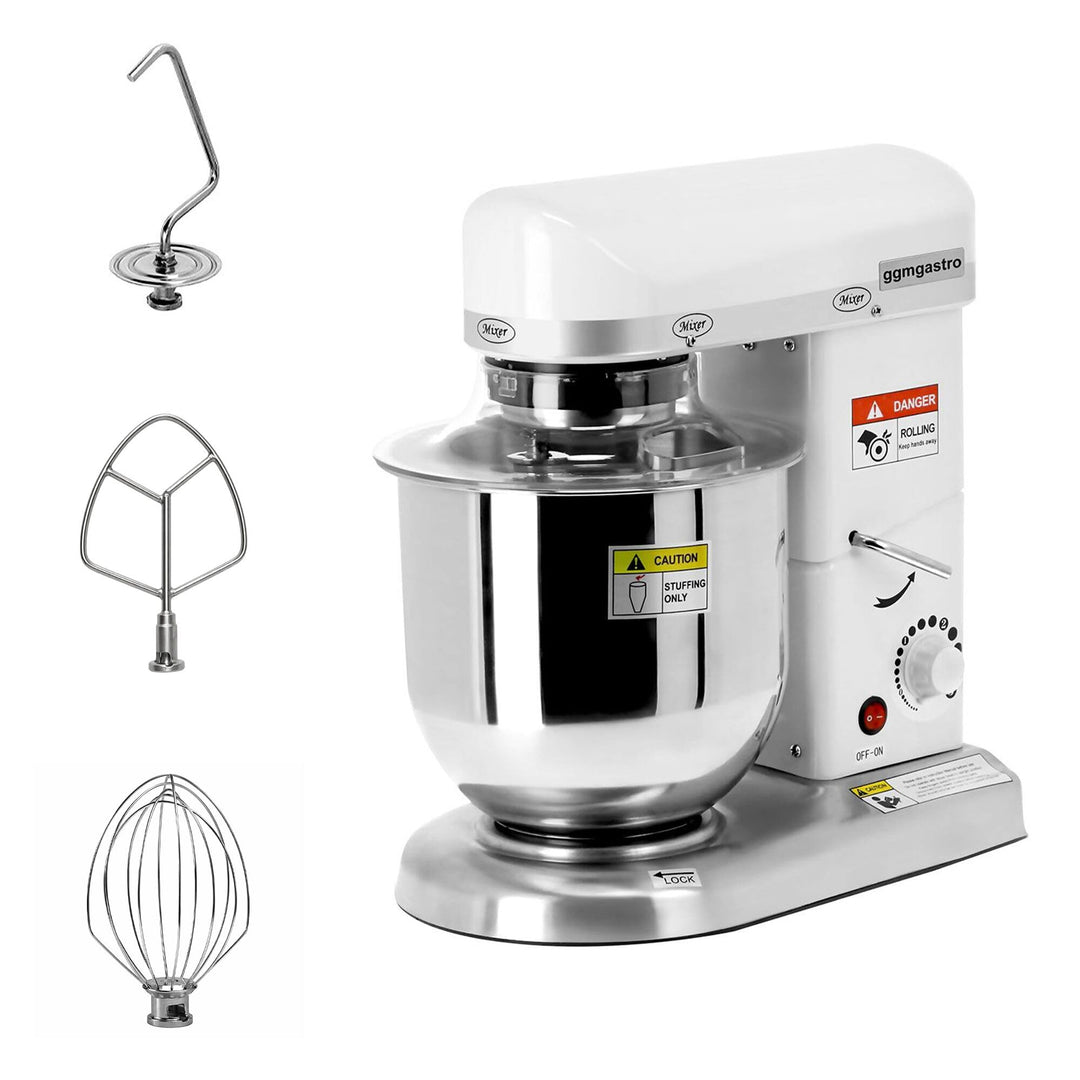 GGM Gastro Planetenrührwerk - Rührmaschine - 7 Liter - 500 W - 240 V - Geeignet für Teig, Creme, Eie