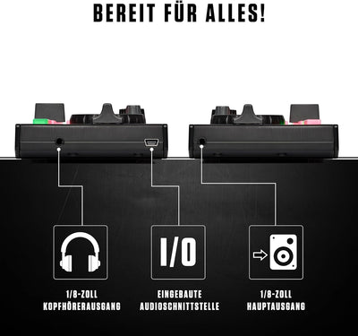 Numark DJ Komplettset - DJ2GO2 Touch 2-Deck USB DJ-Controller für Serato + HF125 professioneller Kop