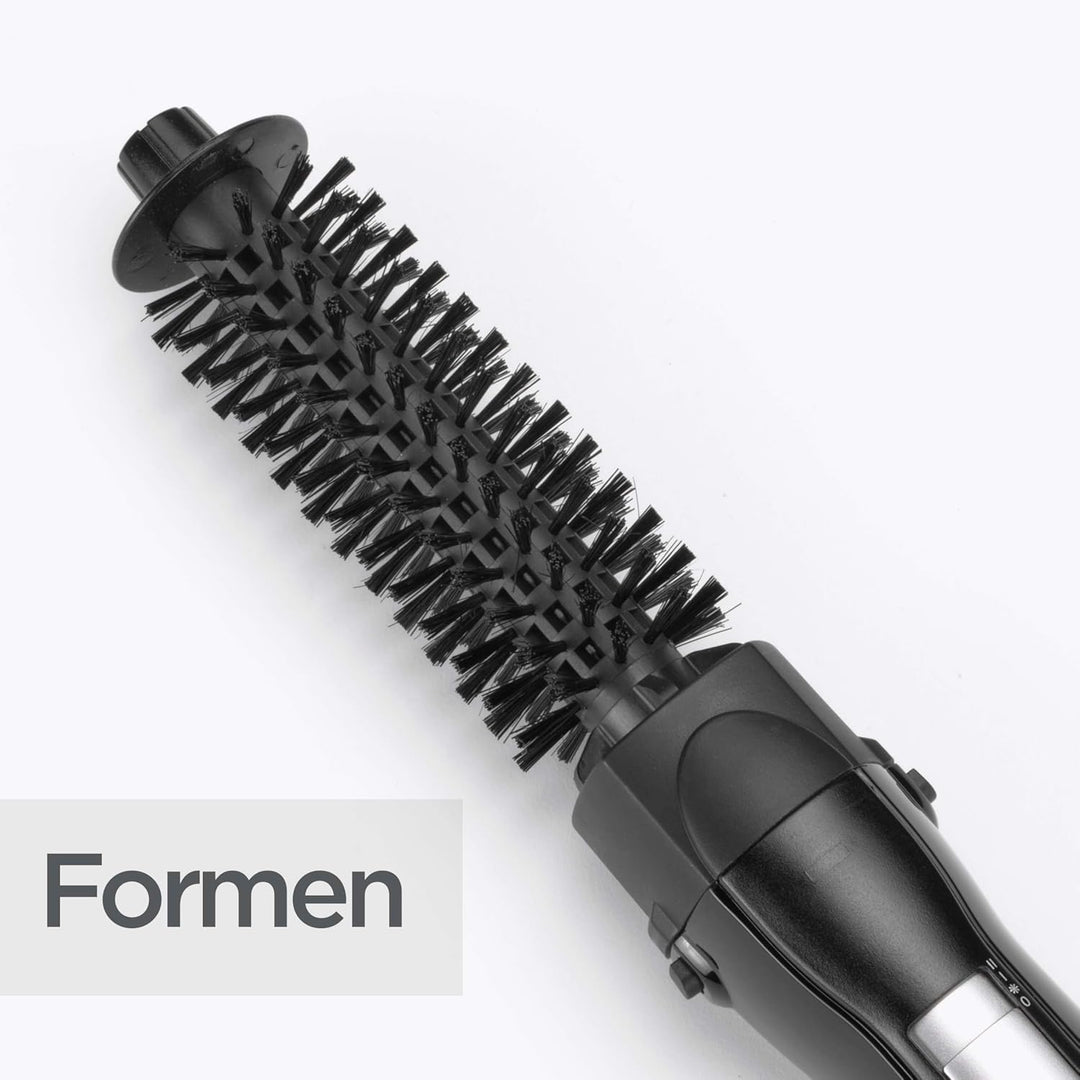BaByliss Shape und Smooth Wamluftbürste für Kürzere Haare AS82E, 2 Bürstenaufsätze 30mm und 20mm, Kü