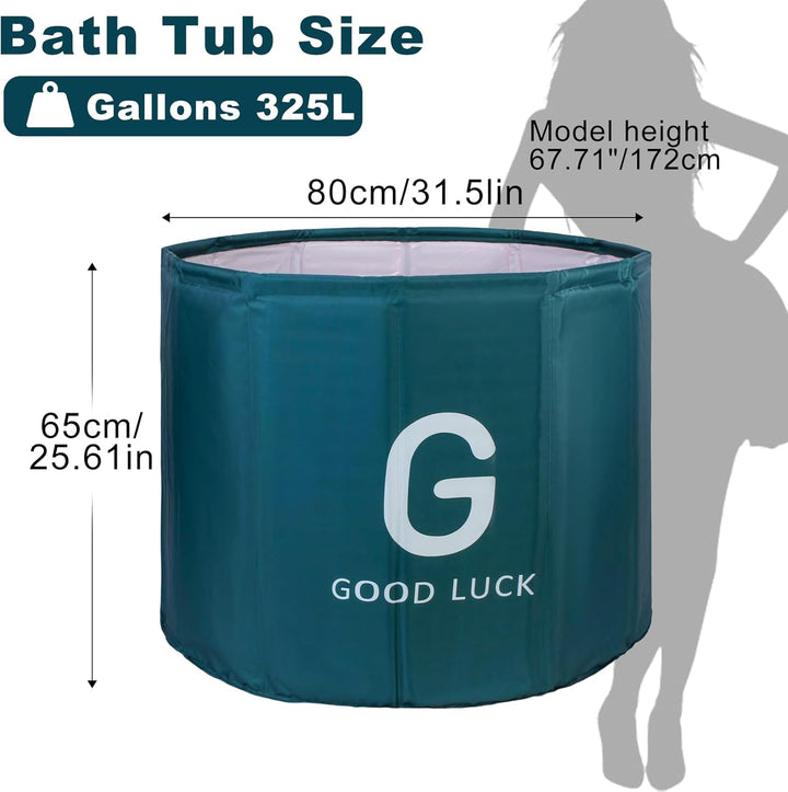 YYW Tragbare Faltbare Badewanne für Erwachsene, 80 x 65 cm, faltbare Badewanne für Eisbäder und warm