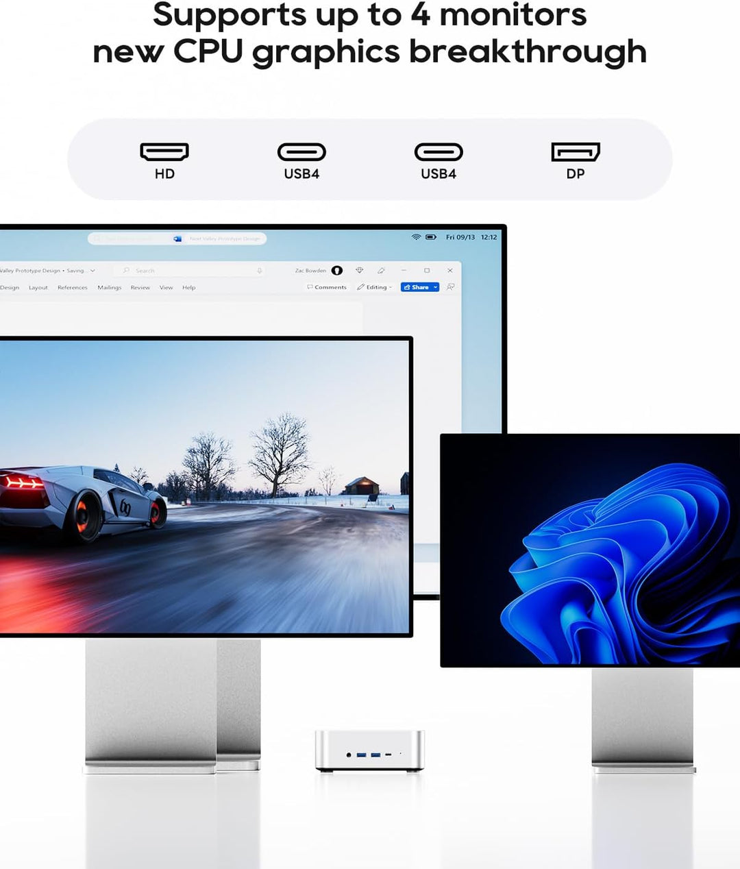 AOOSTAR MACO Mini PC Ryzen 7 H 255(bis zu 4,9GHz) Mini Desktop Computer Kein RAM Keine M.2 PCIe4.0 S