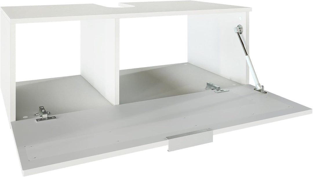 Vladon Waschtisch Waschbecken Unterschrank Aloha V2, Korpus in Weiss matt/Fronten in Weiss Hochglanz