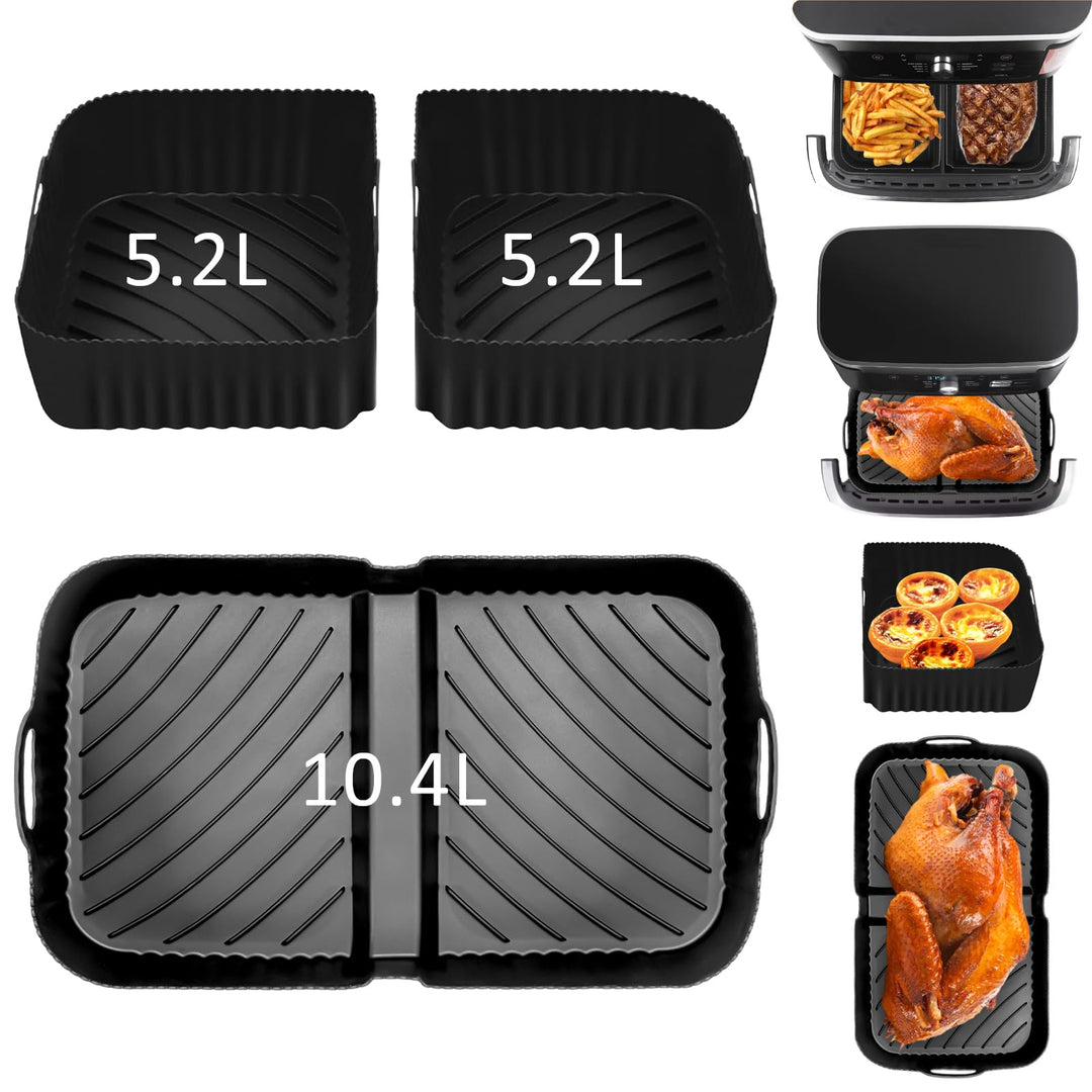 Heissluftfritteuse Zubehör für Ninja Foodi Flexdrawer 10,4 L AF500EU,3 Pcs Airfryer Silikonform Wied
