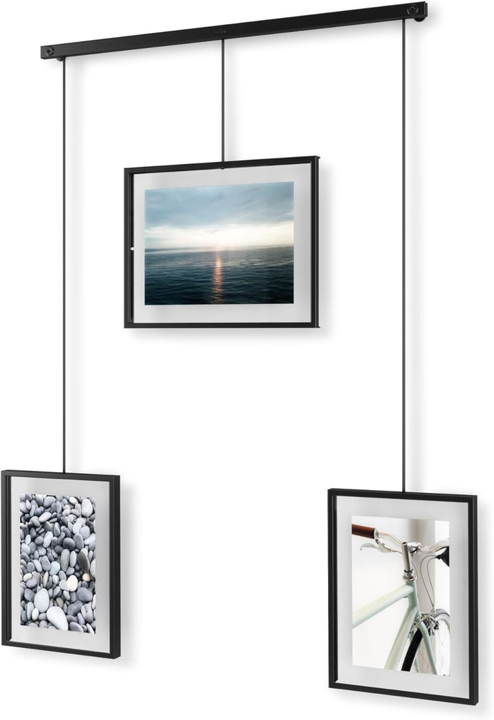 Umbra Exhibit Foto Collage Bilderrahmen – Flexibles Bilderrahmen-Set zur Horizontalen und Diagonalen