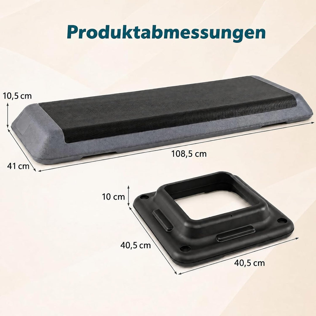 GYMAX Steppbrett Professional, 3 - Fach höhenverstellbar | Aerobic Stepper mit rutschfester Oberfläc