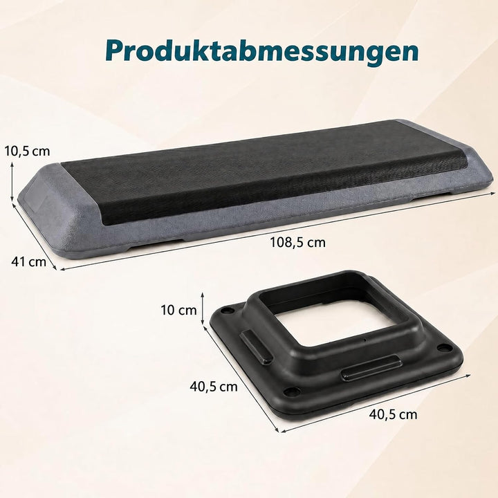 GYMAX Steppbrett Professional, 3 - Fach höhenverstellbar | Aerobic Stepper mit rutschfester Oberfläc