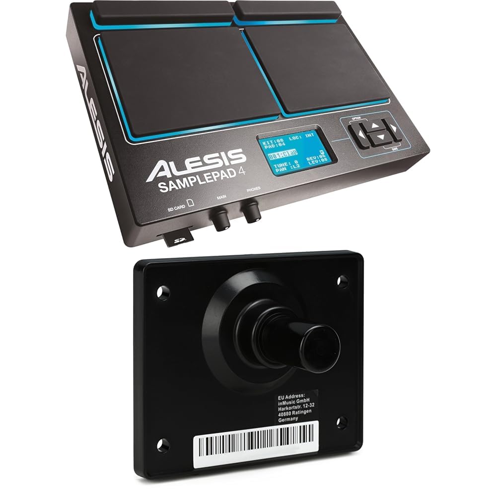 Alesis Sample Pad 4 Percussion und SD Cards Player mit 4 Pads + Alesis Module Mount EPercussion Mont