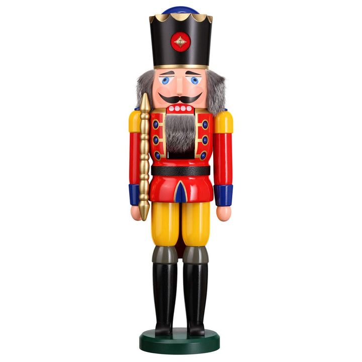 Seiffener Volkskunst Nussknacker Holzfigur Holz König Figur Höhe 50 cm gross (rot), Rot