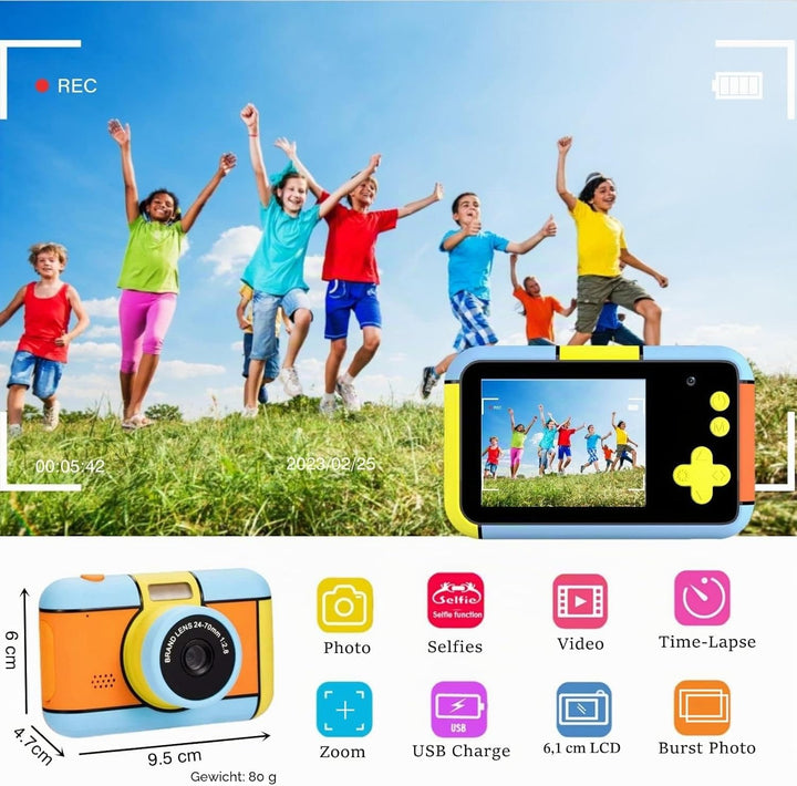 YunLone Kinderkamera Digitale Kamera Kinder 1080P HD Video Camera mit 32GB SD, Kids Selfie Camera fü