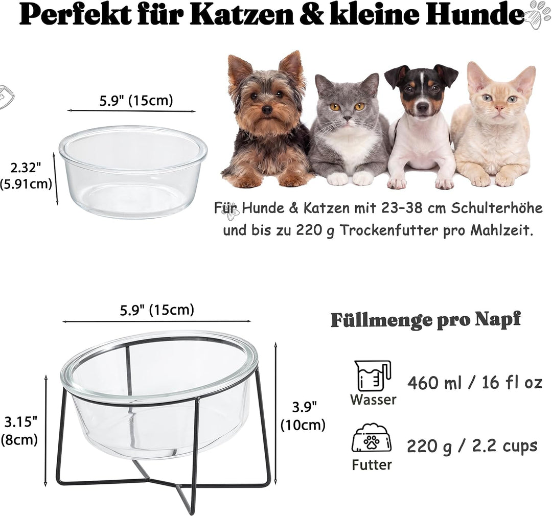 Katzennapf Hundenapf - Futternapf Katze Hund - Katzennapf Erhöht mit Ständer - Fressnapf Wasser Futt