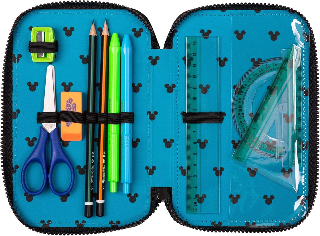 Goldkids - Federmäppchen 3 Fächer - Mäppchen für Mädchen und Jungen - Federmappe 3-Fach Federtasche