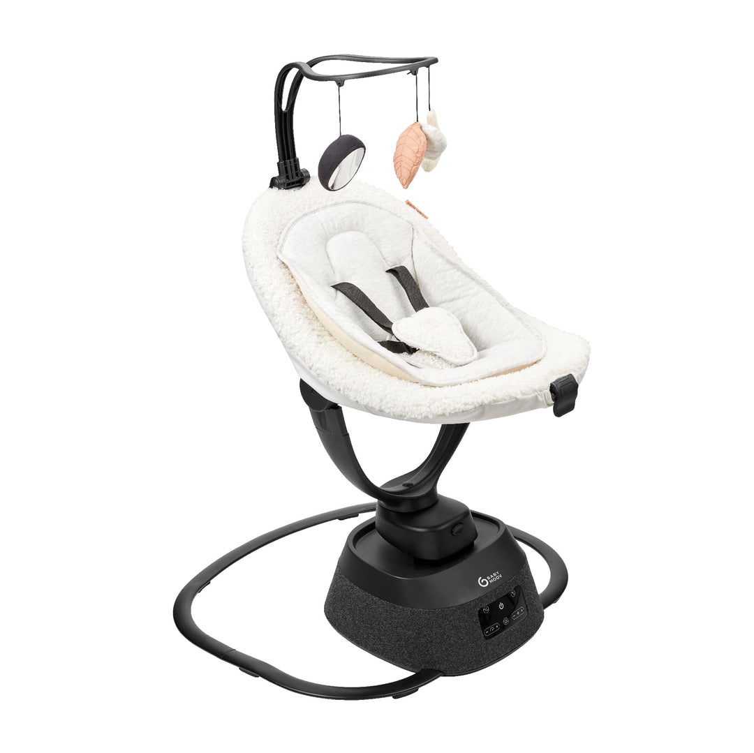 Babymoov Babyschaukel Swoon Evolution Curl White - elektrische Babywippe mit 8 Schaukelbewegungen, 3