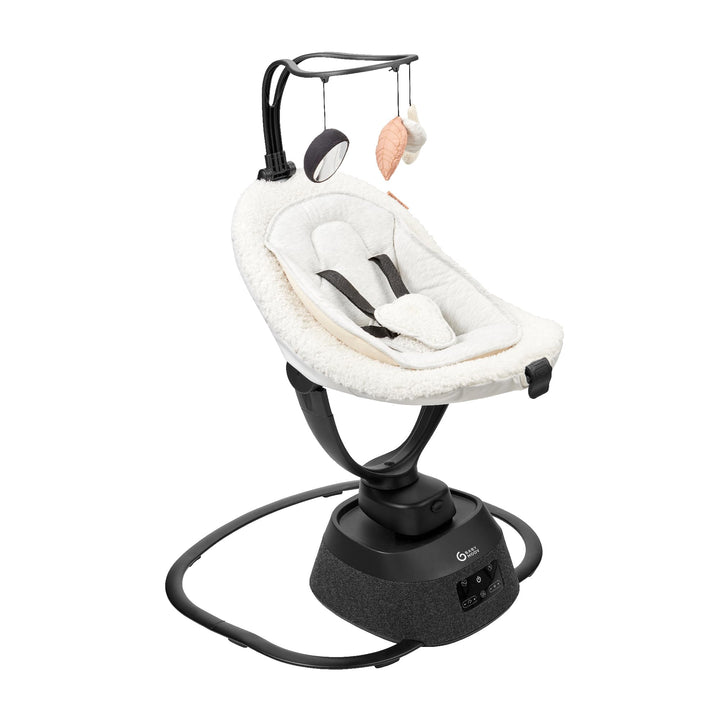 Babymoov Babyschaukel Swoon Evolution Curl White - elektrische Babywippe mit 8 Schaukelbewegungen, 3